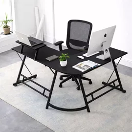 עמדת מחשב פינתית רחבה דגם DYNAMIC צבע שחור מתצוגה ועודפים home-star