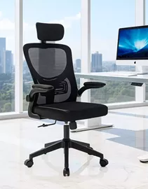 כסא מנהלים עם ידיות מתכווננות ומשענת ראש דגם XP-32 צבע שחור מתצוגה ועודפים home-star