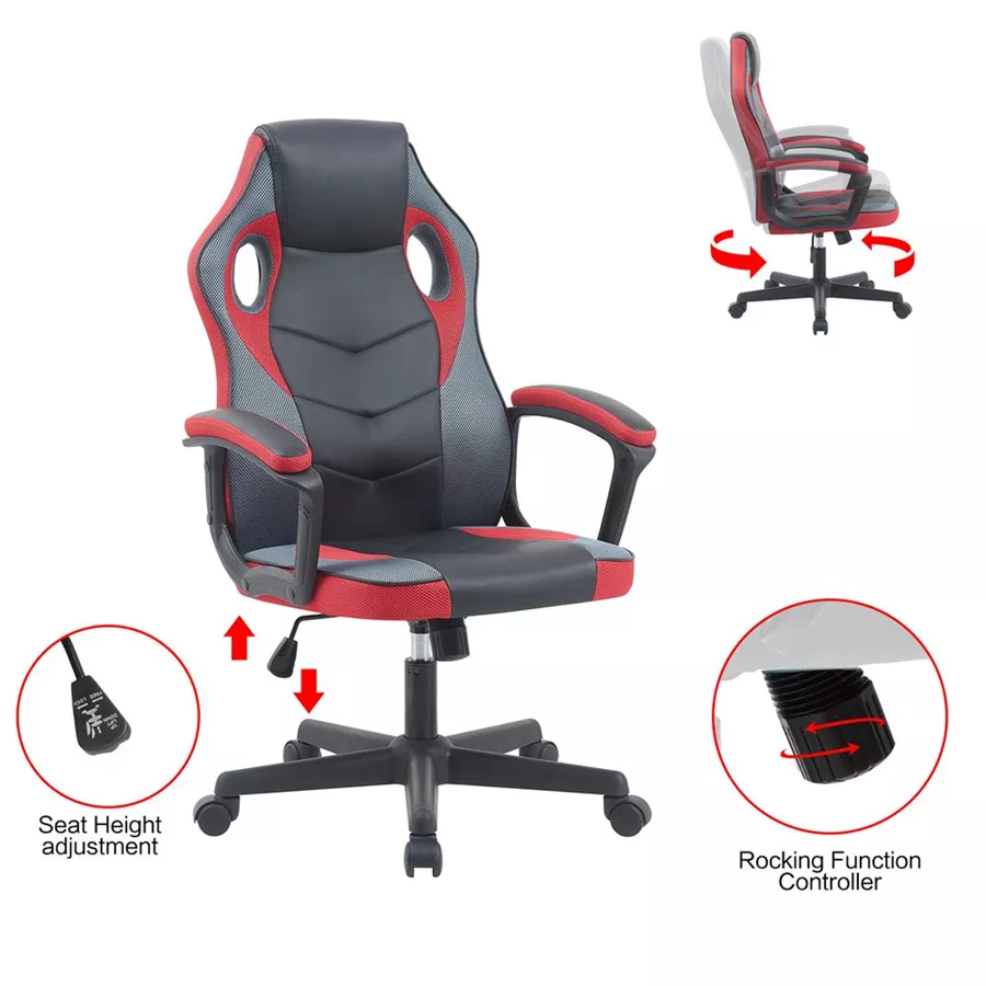 כסא גיימינג דגם Gamer צבע שחור אדום מתצוגה ועודפים
