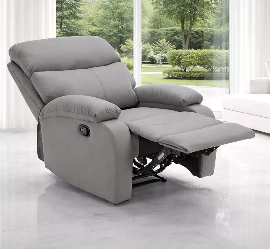 כורסת טלוויזיה מרופדת עם ריקליינר דגם Austin צבע אפור כהה ***במכירה מוקדמת 30 ימי עסקים