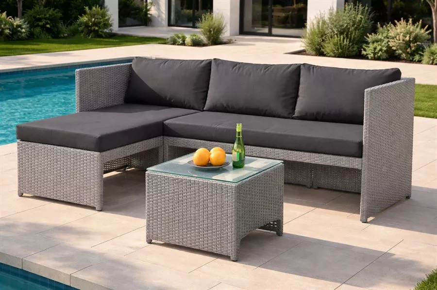 מערכת ישיבה פינתית לחצר דגם PHLIADELPHIA צבע אפור במכירה מוקדמת 45 ימי עסקים