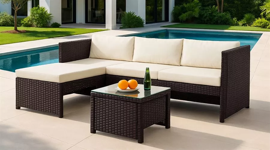 מערכת ישיבה פינתית לחצר דגם SANTA MONICA צבע חום במכירה מוקדמת 45 ימי עסקים