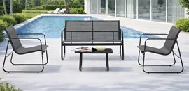 מערכת ישיבה ארבעה חלקים דגם TOLOZ צבע שחור במכירה מוקדמת 45 ימי עסקים home-star