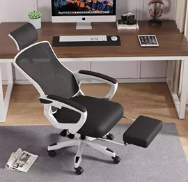 כסא מנהלים עם הדום דגם XP-2 עם גב גבוה ומשענת ראש צבע שחור לבן מתצוגה ועודפים home-star