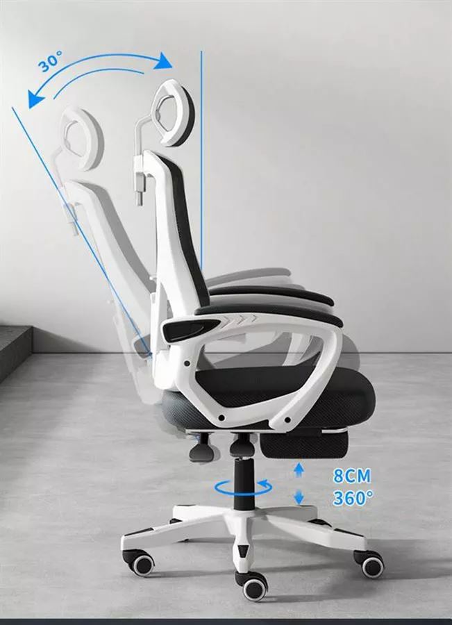 כסא מנהלים ארגונומי דגם XP-3 עם גב גבוה ומשענת ראש צבע שחור לבן מתצוגה ועודפים