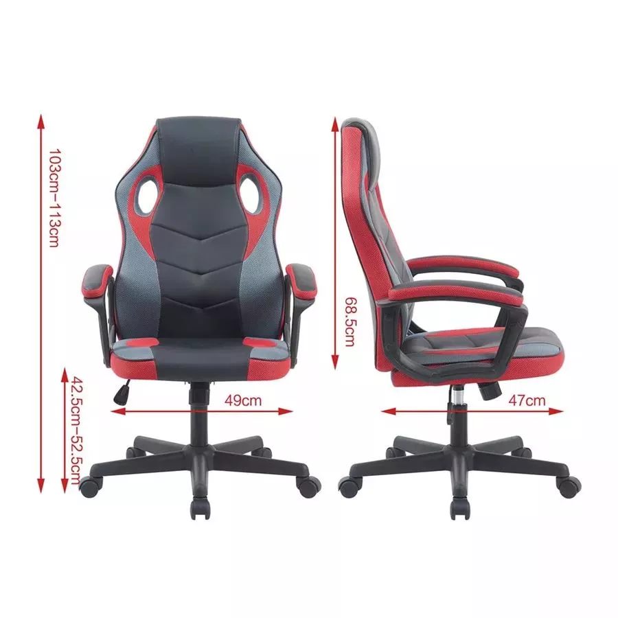 כסא גיימינג דגם Gamer צבע שחור אדום מתצוגה ועודפים