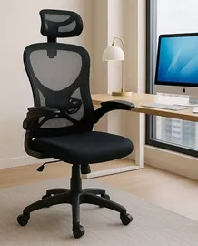 כיסא מנהלים יוקרתי דגם HI-TECH עם ידיות מתכווננות ומשענת ראש בצבע שחור מתצוגה ועודפים home-star