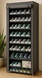 ארונית נעליים 9 קומות עם כיסוי בד מתצוגה ועודפים home-star