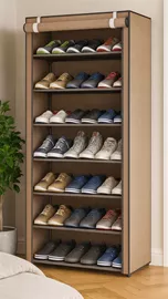 ארונית נעליים 7 קומות עם כיסוי בד מתצוגה ועודפים home-star