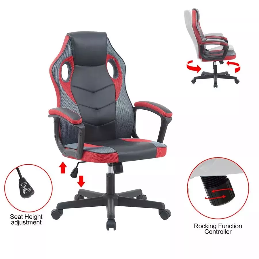 כסא גיימינג דגם Gamer צבע שחור אדום מתצוגה ועודפים