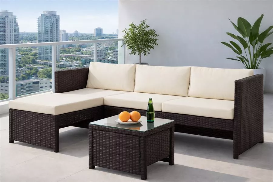 מערכת ישיבה פינתית לחצר דגם SANTA MONICA צבע חום במכירה מוקדמת 45 ימי עסקים